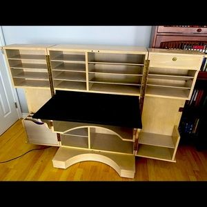 Solid wood, vintage work desk with lots of storage